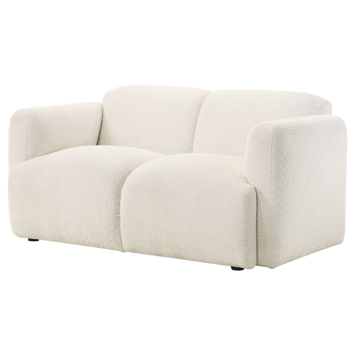 Dorset Round Track Arm Sofa, Loveseat & Accent Chair - Sculptural White Textured Fabric with Pocket Coils – view 20