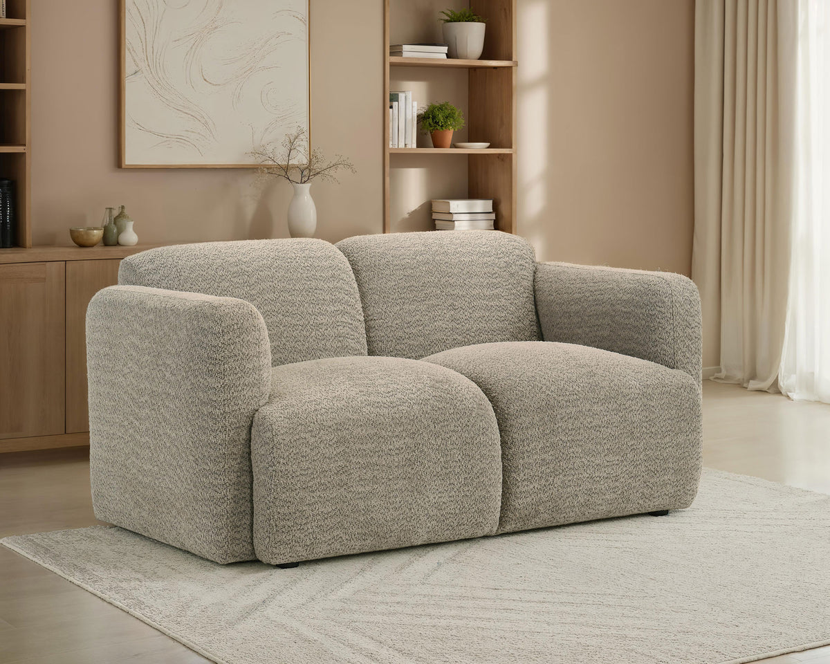 Dorset Rounded Track Arm Sofa, Loveseat & Accent Chair - Low-Profile Textured Brown Fabric, Living Room Sets – view 2