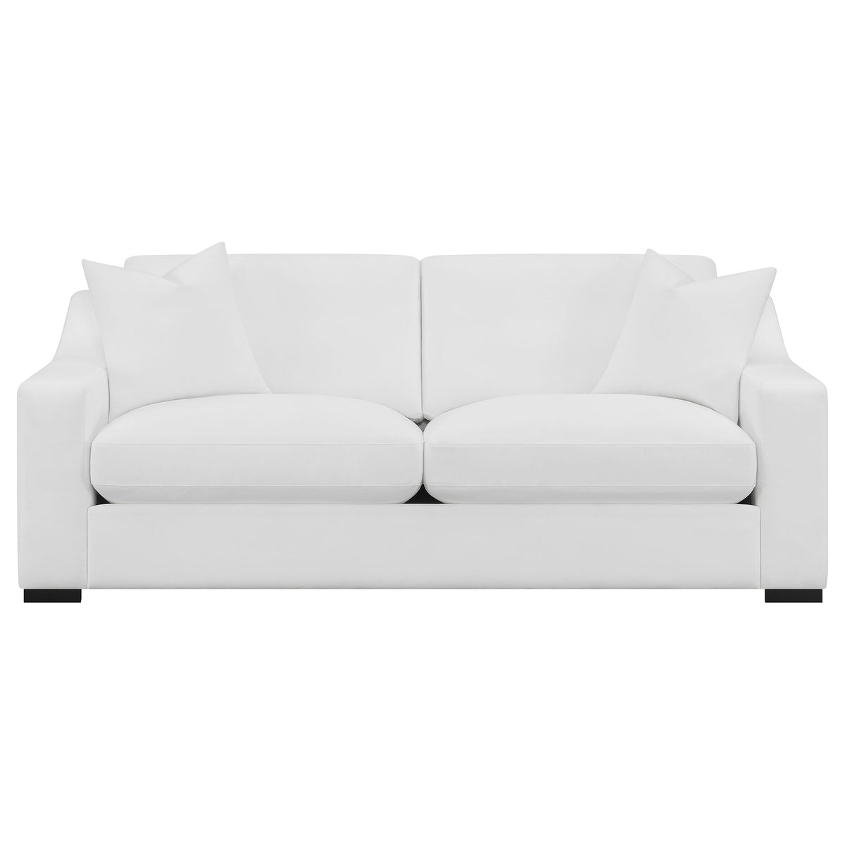 Ashlyn Sloped Arm Sofa, Loveseat & Accent Chair - White Textured Fabric with Pocket Coil Seating – view 9