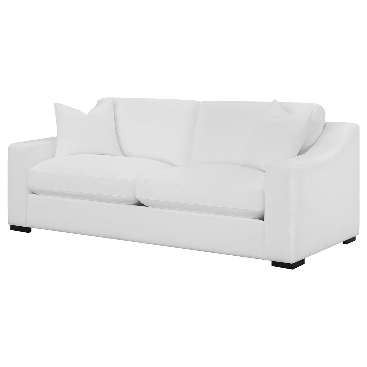Ashlyn Sloped Arm Sofa, Loveseat & Accent Chair - White Textured Fabric with Pocket Coil Seating – view 10