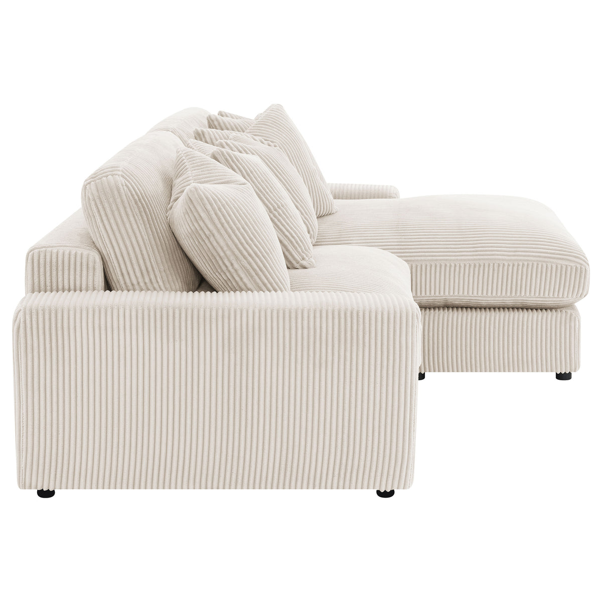 Blaine Reversible Chaise Sectional & Armless Chair - Sand Wide-Wale Corduroy with Down-Like Fill – view 10