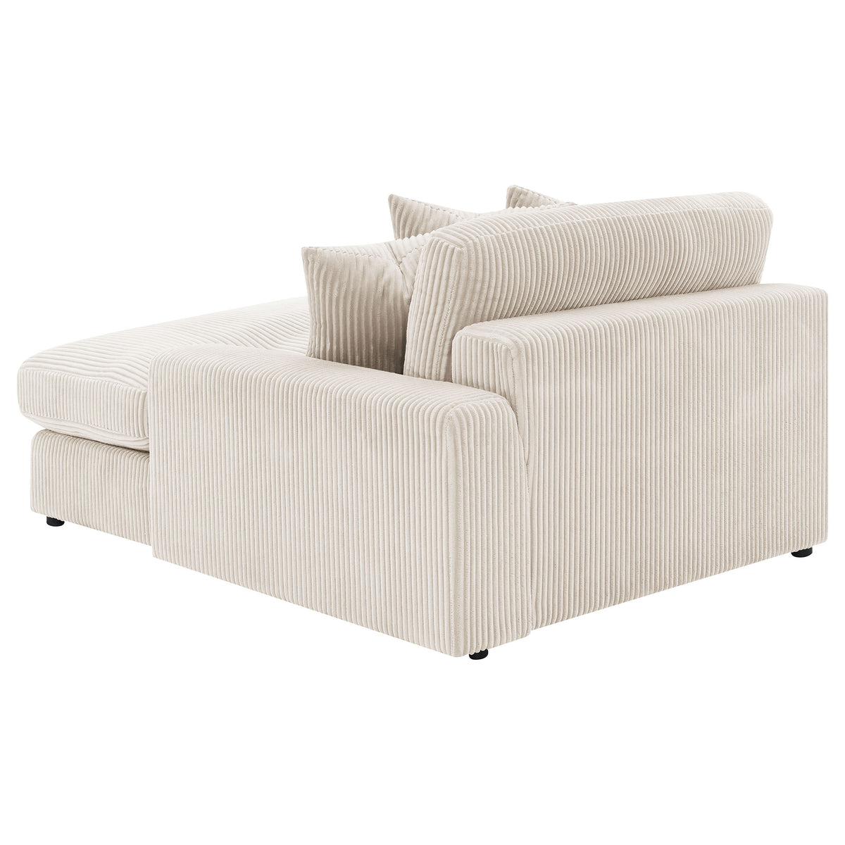 Blaine Reversible Chaise Sectional & Armless Chair - Sand Wide-Wale Corduroy with Down-Like Fill – view 16