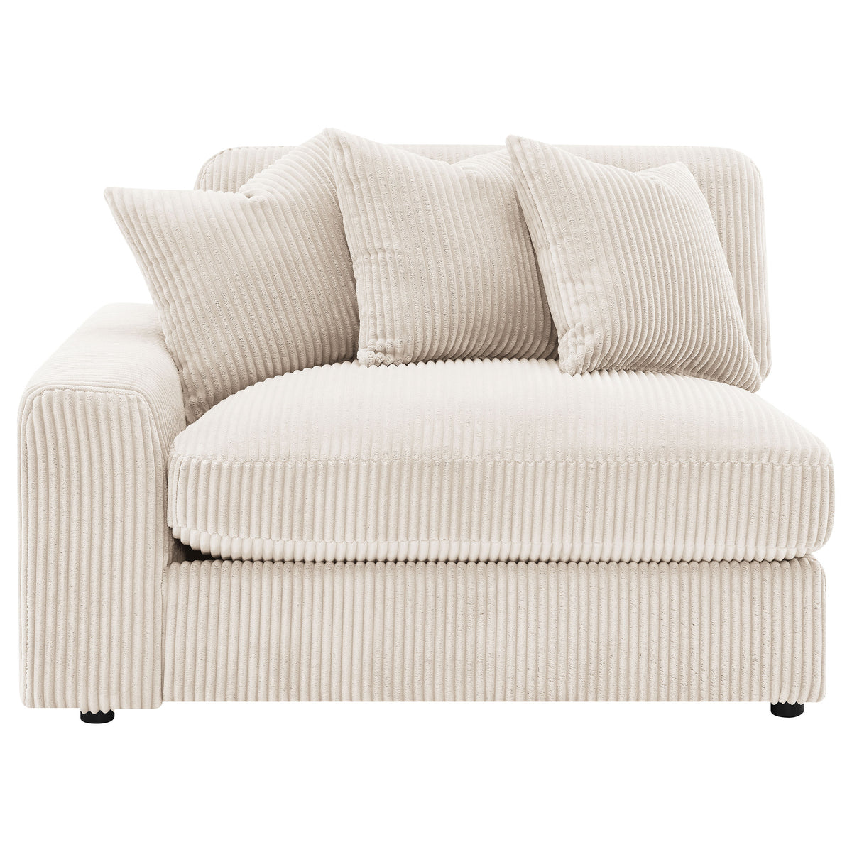Blaine Reversible Chaise Sectional & Armless Chair - Sand Wide-Wale Corduroy with Down-Like Fill – view 18