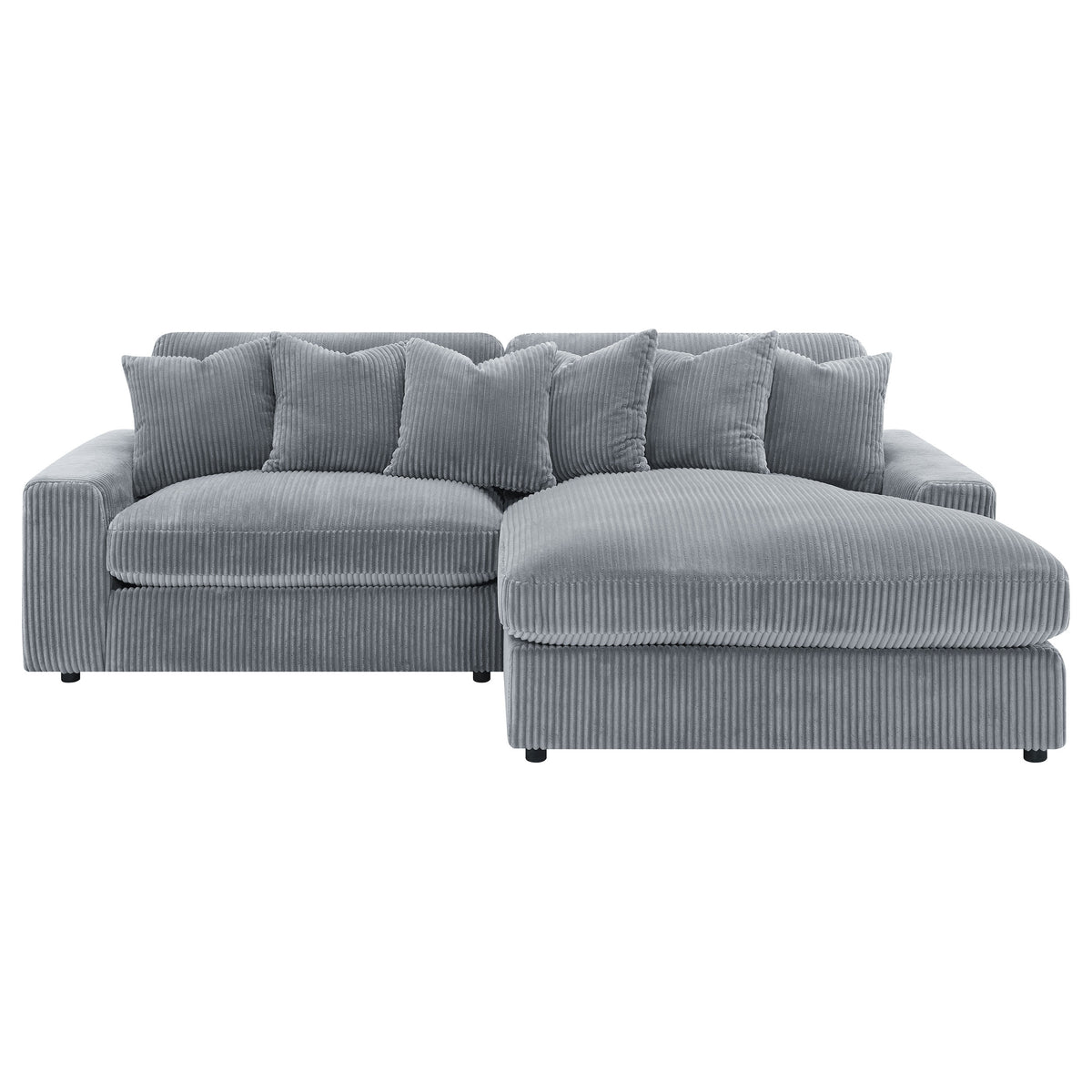 Blaine Reversible Chaise Sectional & Armless Chair - Fog Wide-Wale Corduroy, Modular Living Room Seating – view 7