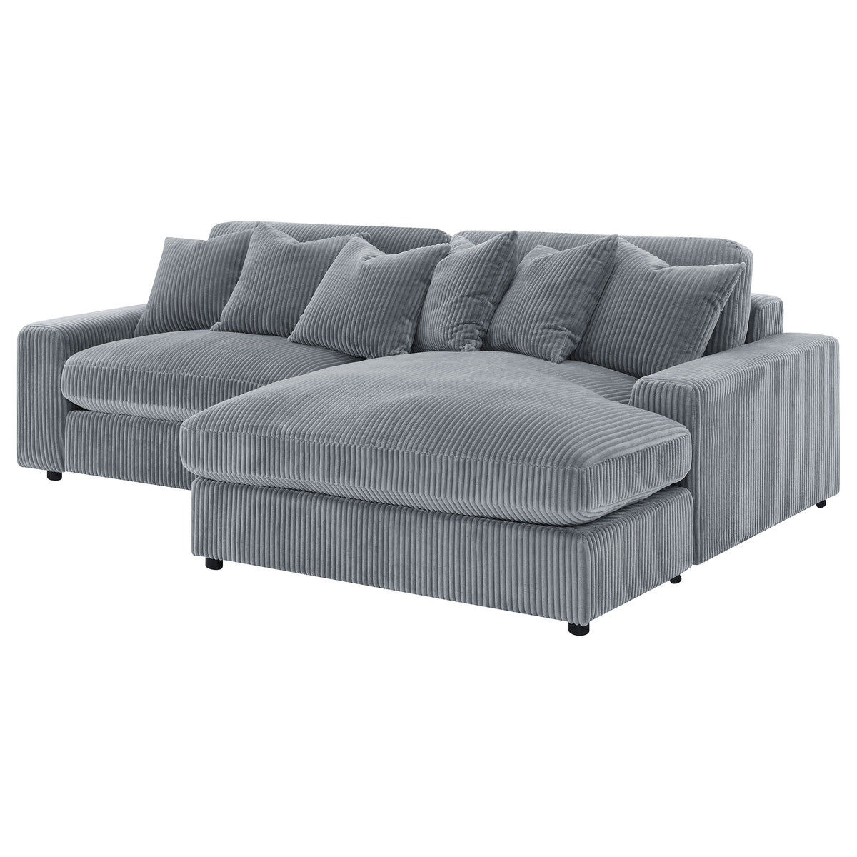 Blaine Reversible Chaise Sectional & Armless Chair - Fog Wide-Wale Corduroy, Modular Living Room Seating – view 8