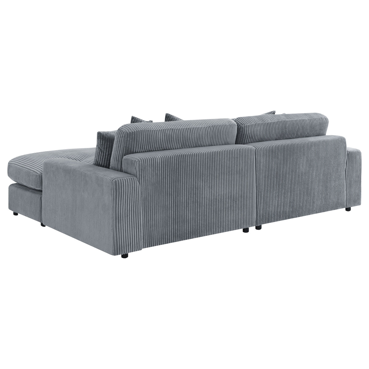 Blaine Reversible Chaise Sectional & Armless Chair - Fog Wide-Wale Corduroy, Modular Living Room Seating – view 9