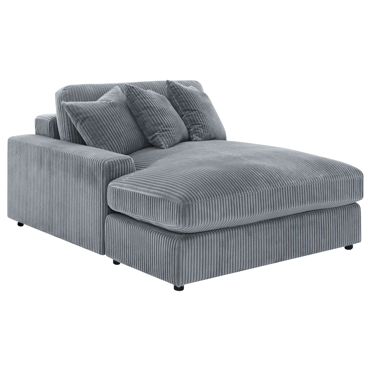 Blaine Reversible Chaise Sectional & Armless Chair - Fog Wide-Wale Corduroy, Modular Living Room Seating – view 14