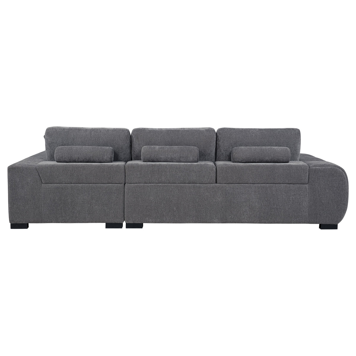 Octavia Grid-Tufted Sectional Sofa with Chaise, Oversized Chair & Ottoman - Mid-Century Charcoal Grey โ view 10
