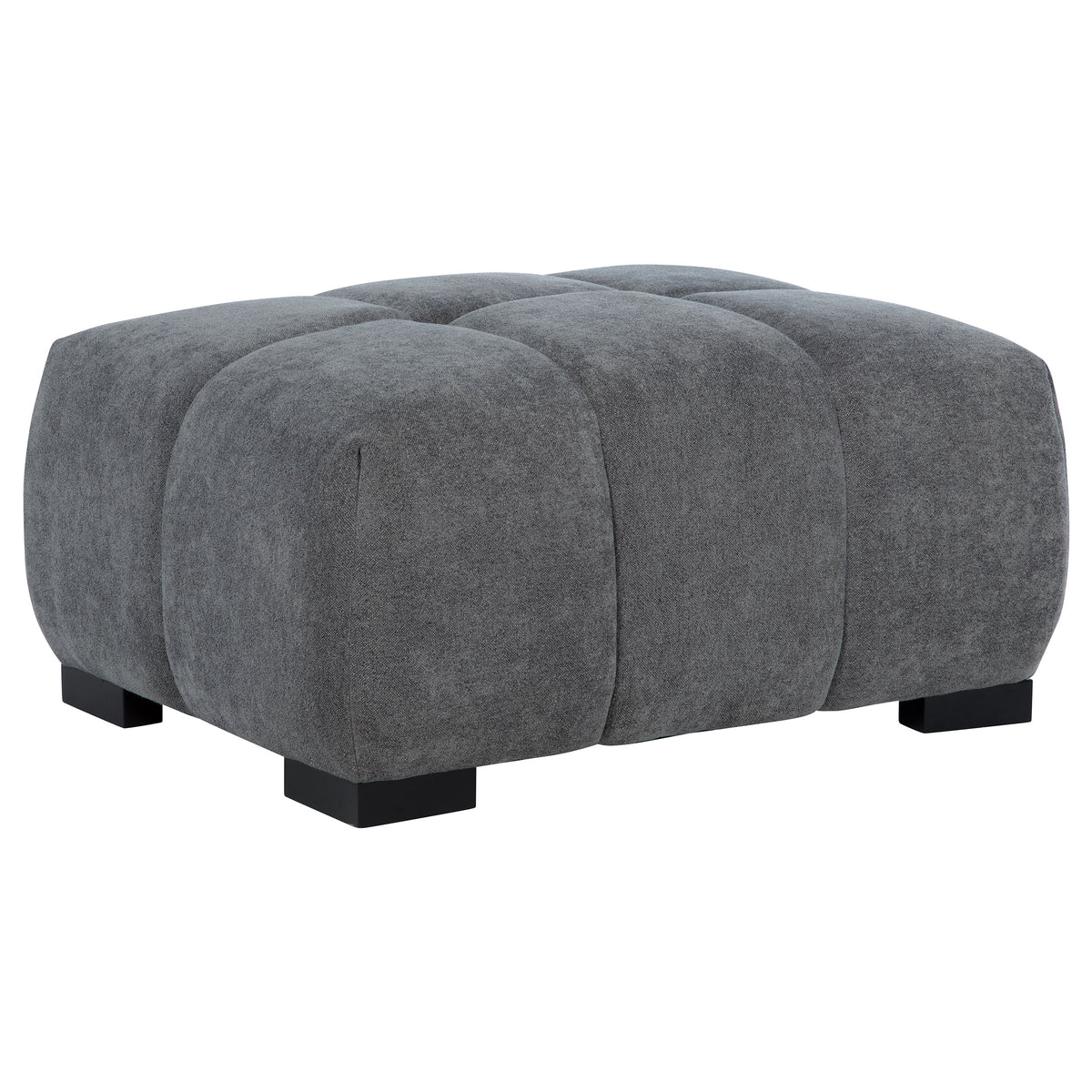 Octavia Grid-Tufted Sectional Sofa with Chaise, Oversized Chair & Ottoman - Ottoman