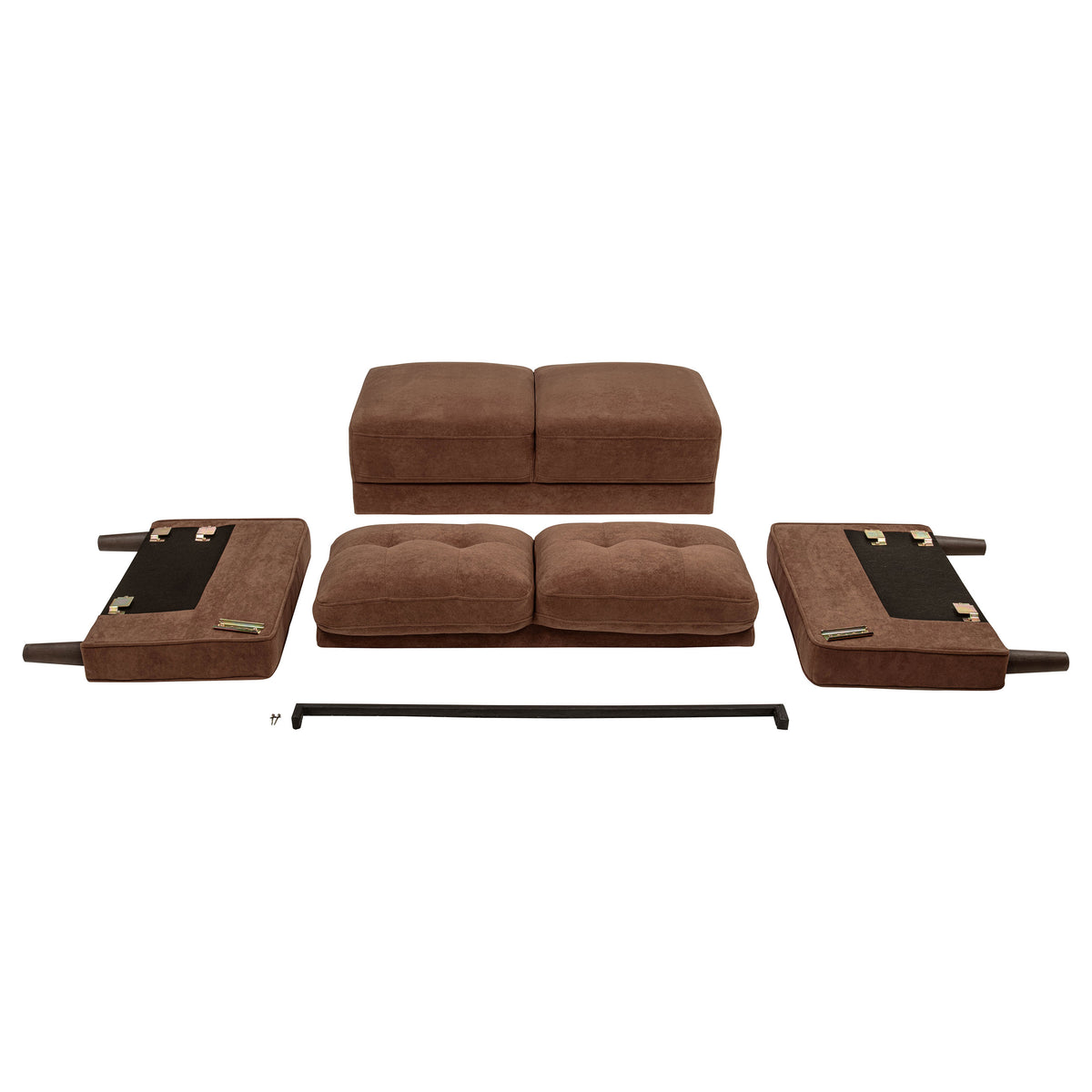 Bowen II Track Arm Sofa, Loveseat & Chair - Grid-Tufted Rust Fabric with Cord Welt Trim – view 15