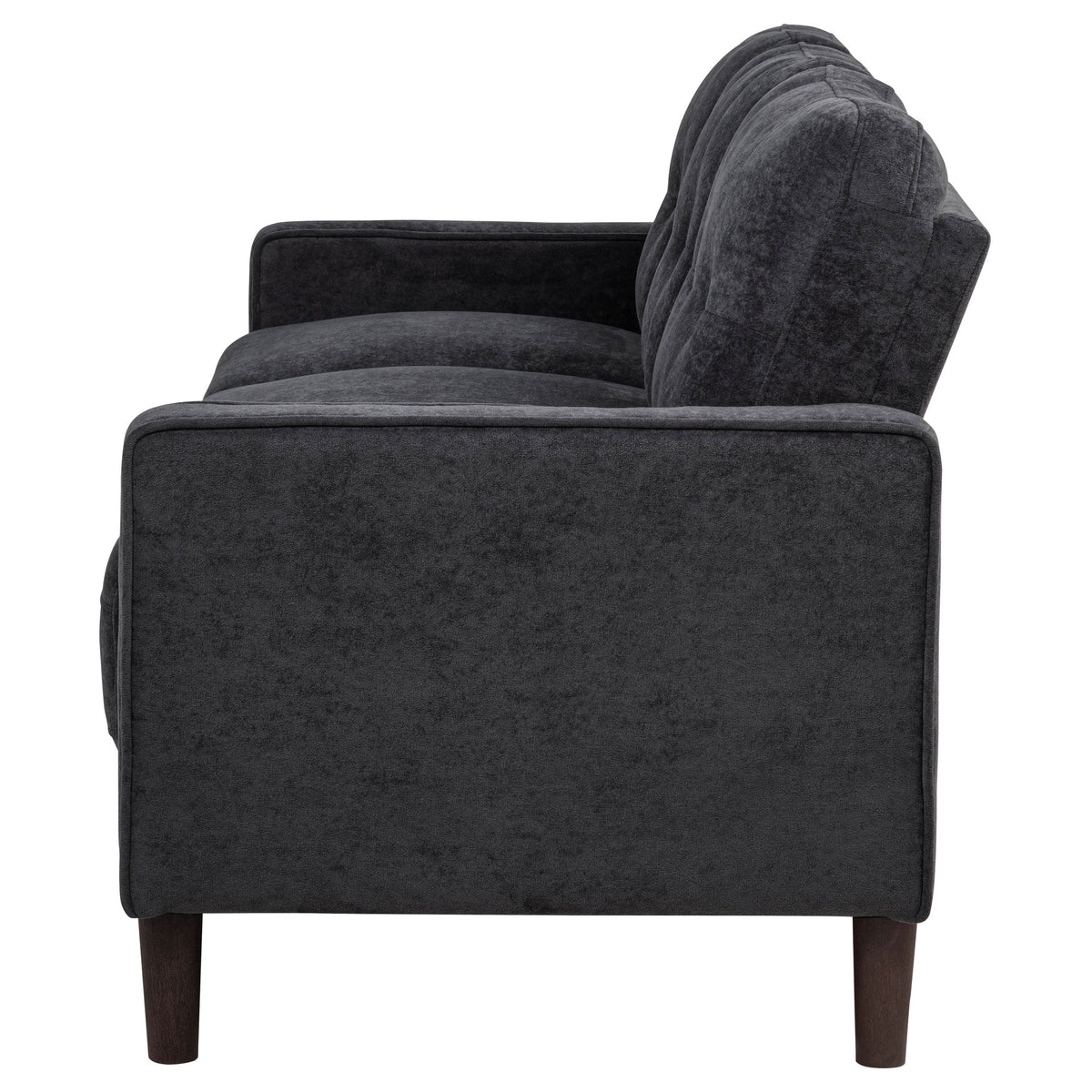 Bowen II Track Arm Sofa, Loveseat & Chair - Grid-Tufted Steel Grey Fabric Living Room Sets – view 11