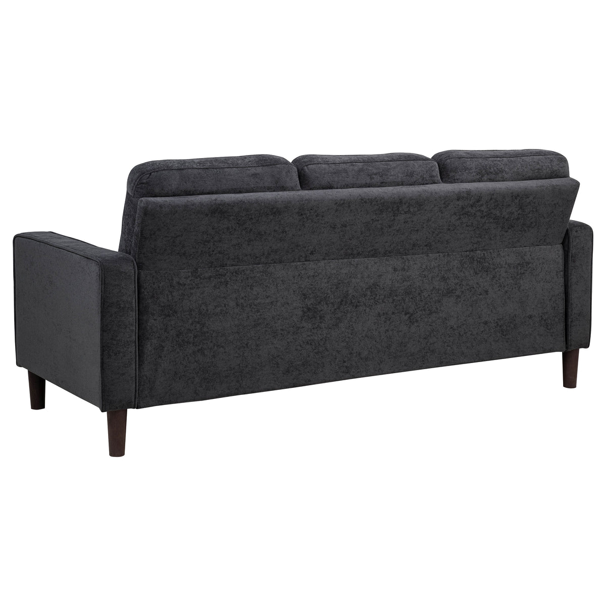 Bowen II Track Arm Sofa, Loveseat & Chair - Grid-Tufted Steel Grey Fabric Living Room Sets – view 12