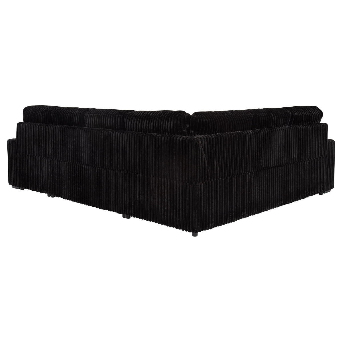 Devonshire Sleeper Sectional with Pop-Up Bed & Storage Chaise - Black Corduroy – view 12
