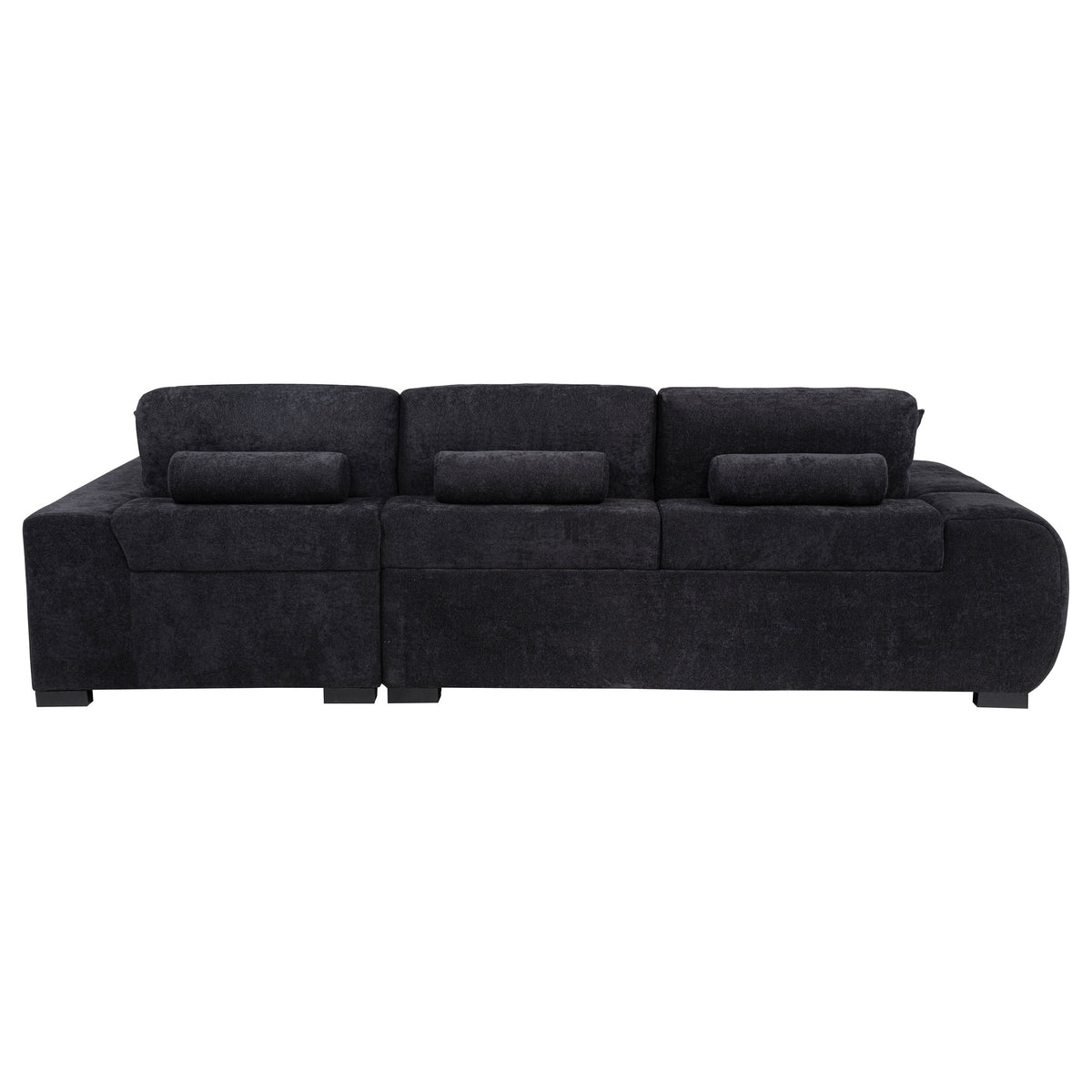 Octavia Channel-Tufted Sectional, Accent Chair & Ottoman - Sculptural Black Fabric โ view 9
