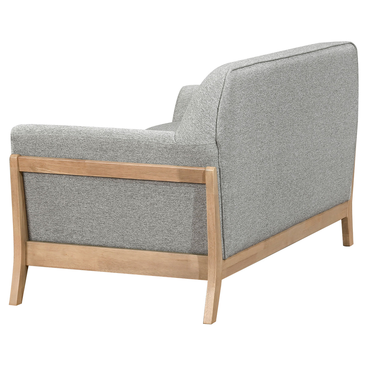 Vaughn Flared Arm Sofa, Loveseat & Accent Chair - Mid-Century Grey Fabric with Blonde Wood Frame – view 19