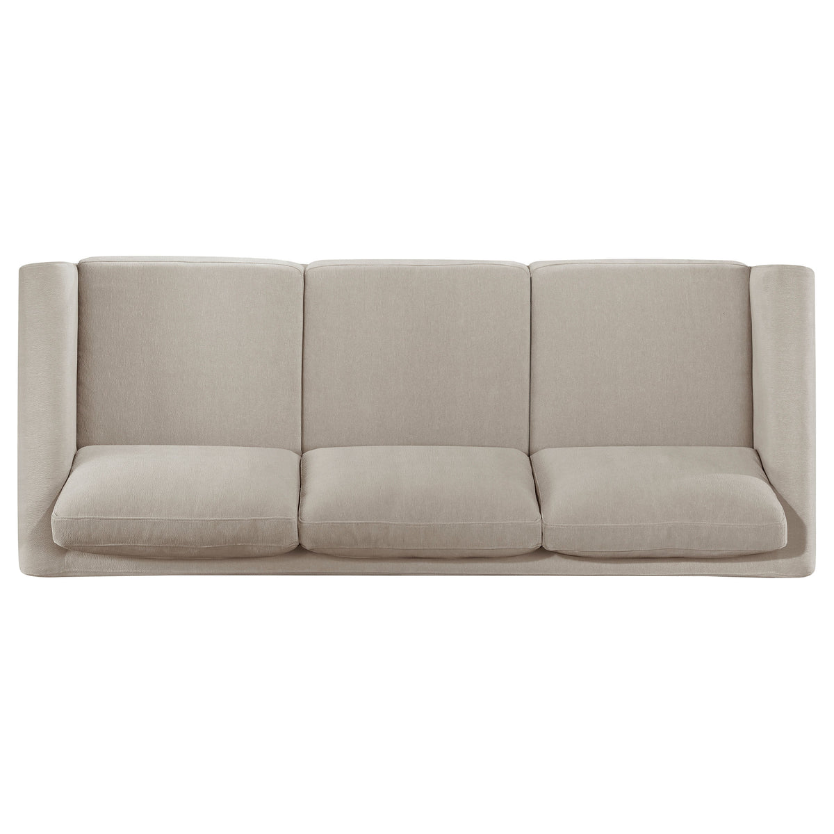 Islington Panel Arm Sofa, Loveseat & Accent Chair - Taupe Fabric on Coffee Wood Frame, Living Room Sets โ view 12