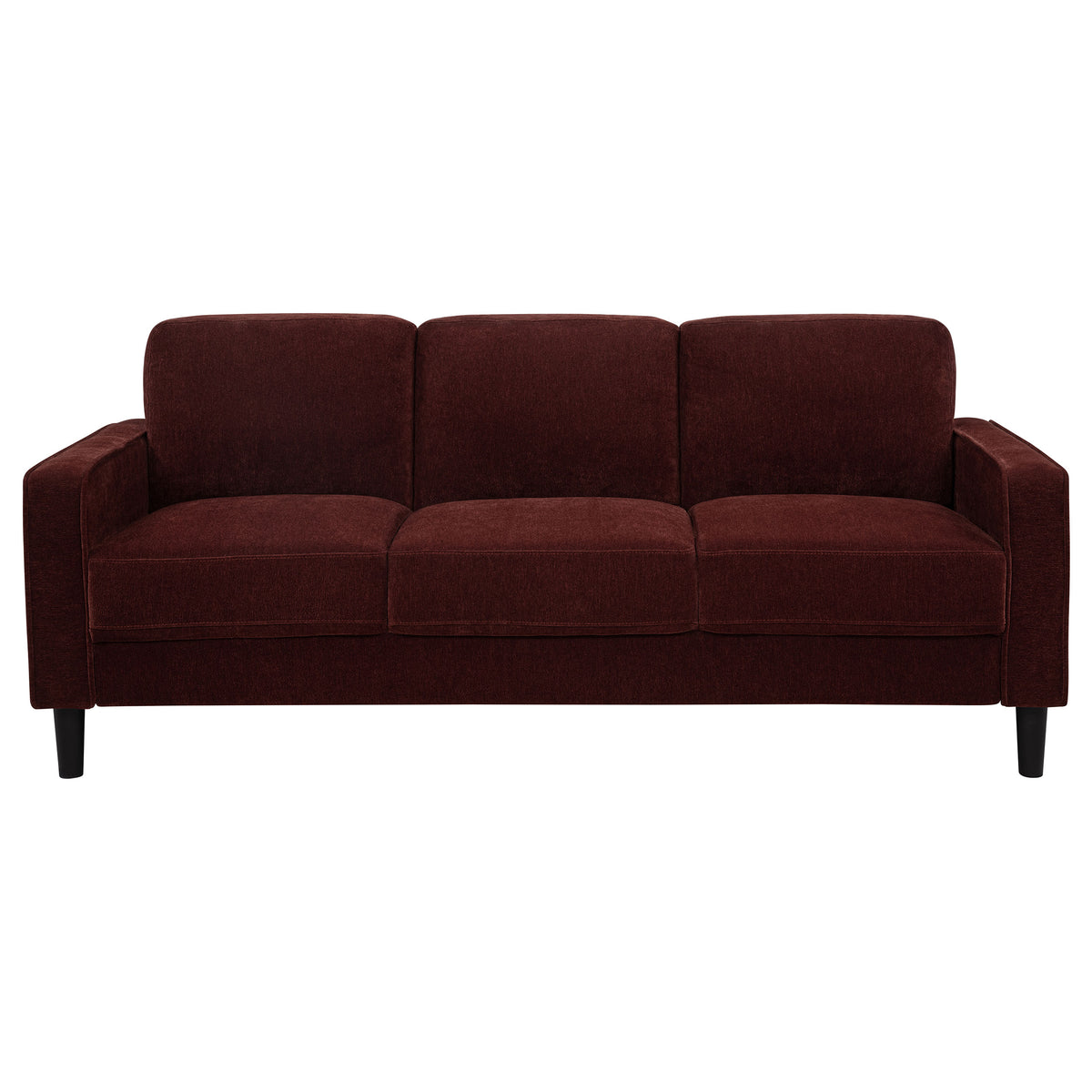 Ruth Track Arm Sofa, Loveseat & Chair - Rust Fabric Living Room Sets with Angled Legs – view 7