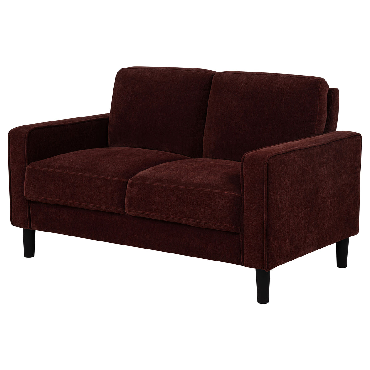 Ruth Track Arm Sofa, Loveseat & Chair - Rust Fabric Living Room Sets with Angled Legs – view 19