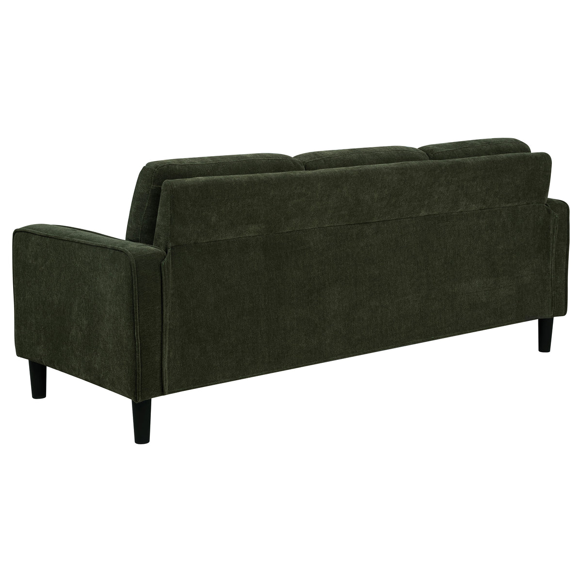 Ruth Track Arm Sofa, Loveseat & Accent Chair - Compact Matcha Green Fabric with Angled Black Legs β view 13