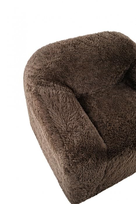 Vander Boneless Barrel Accent Chair in Cub Brown Faux Fur – view 4