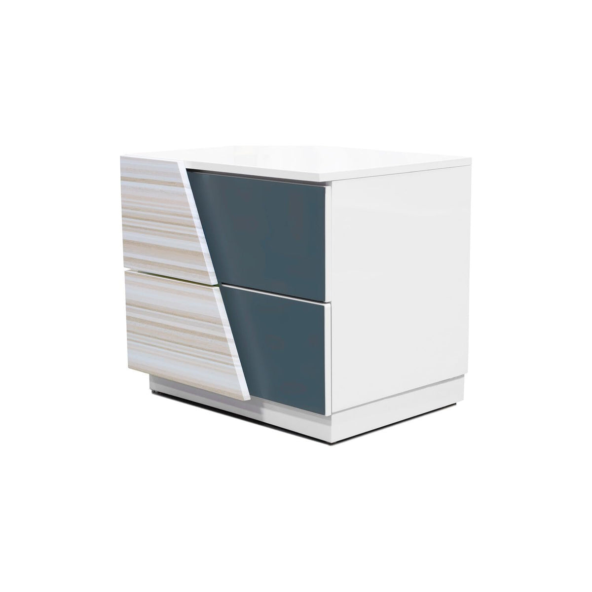 Manchester 5-Piece Wood California King Bedroom Set in Zebra/White - detail view