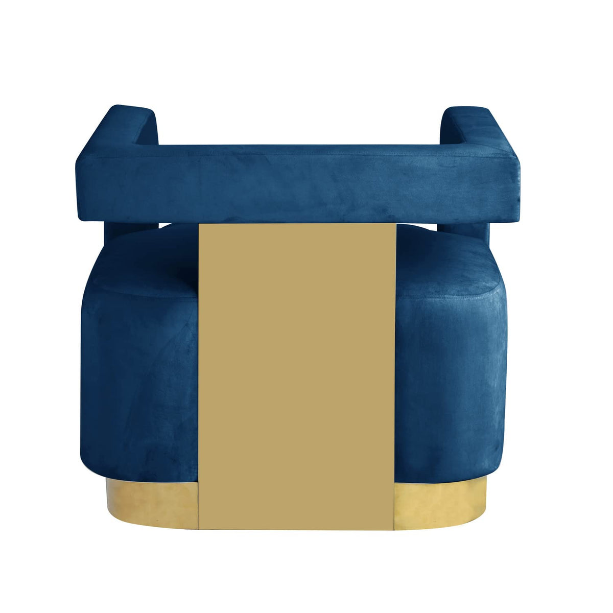 Modern Velvet Accent Chair in Navy Blue - angle view