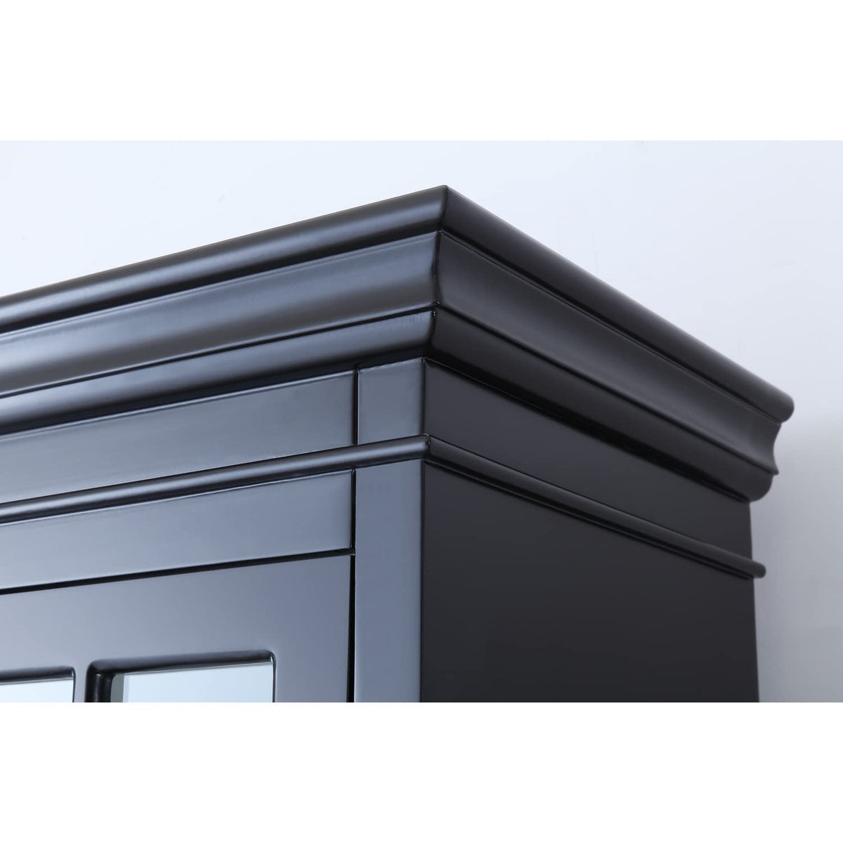 Lucinda 75" Tall Bookshelf Cabinet with Dual Glass Door Display - room setting