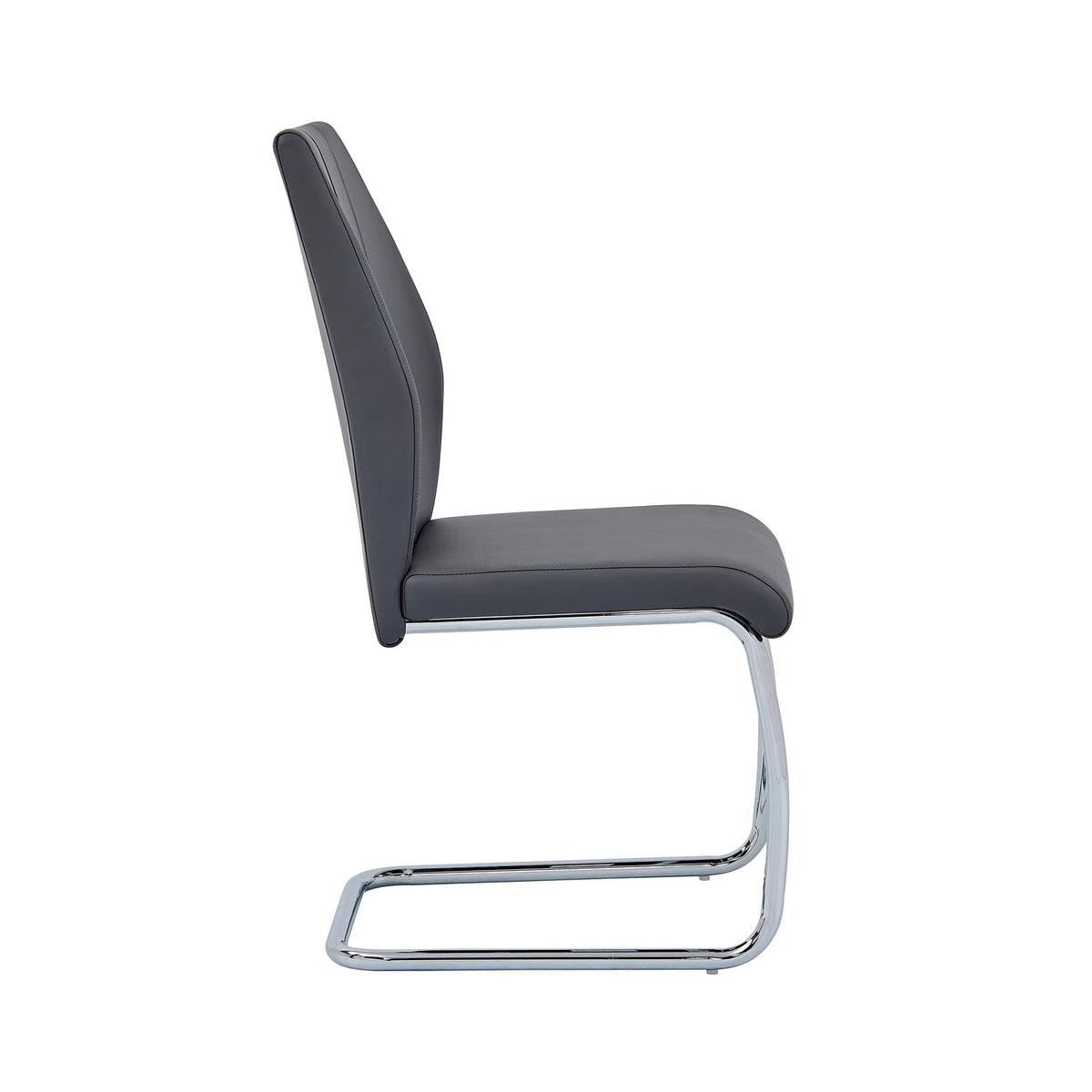 Upholstered Contemporary Faux Leather Side Chairs Grey - room setting