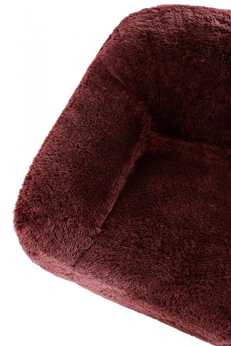Vander Boneless Barrel Accent Chair in Red Wine Faux Fur – view 8