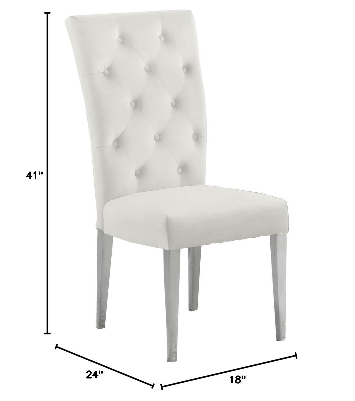 Lexington Modern Velvet Upholstered Dining Side Chairs - side view