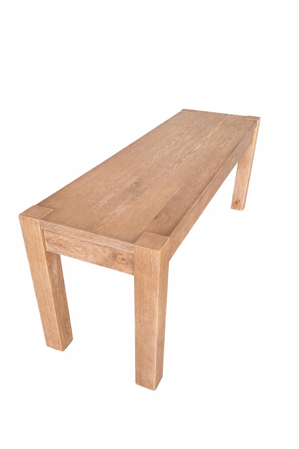 Janet 6-Piece Transitional Dining Set, 60" Rectangular Wood Table in Antique Natural Oak - angle view