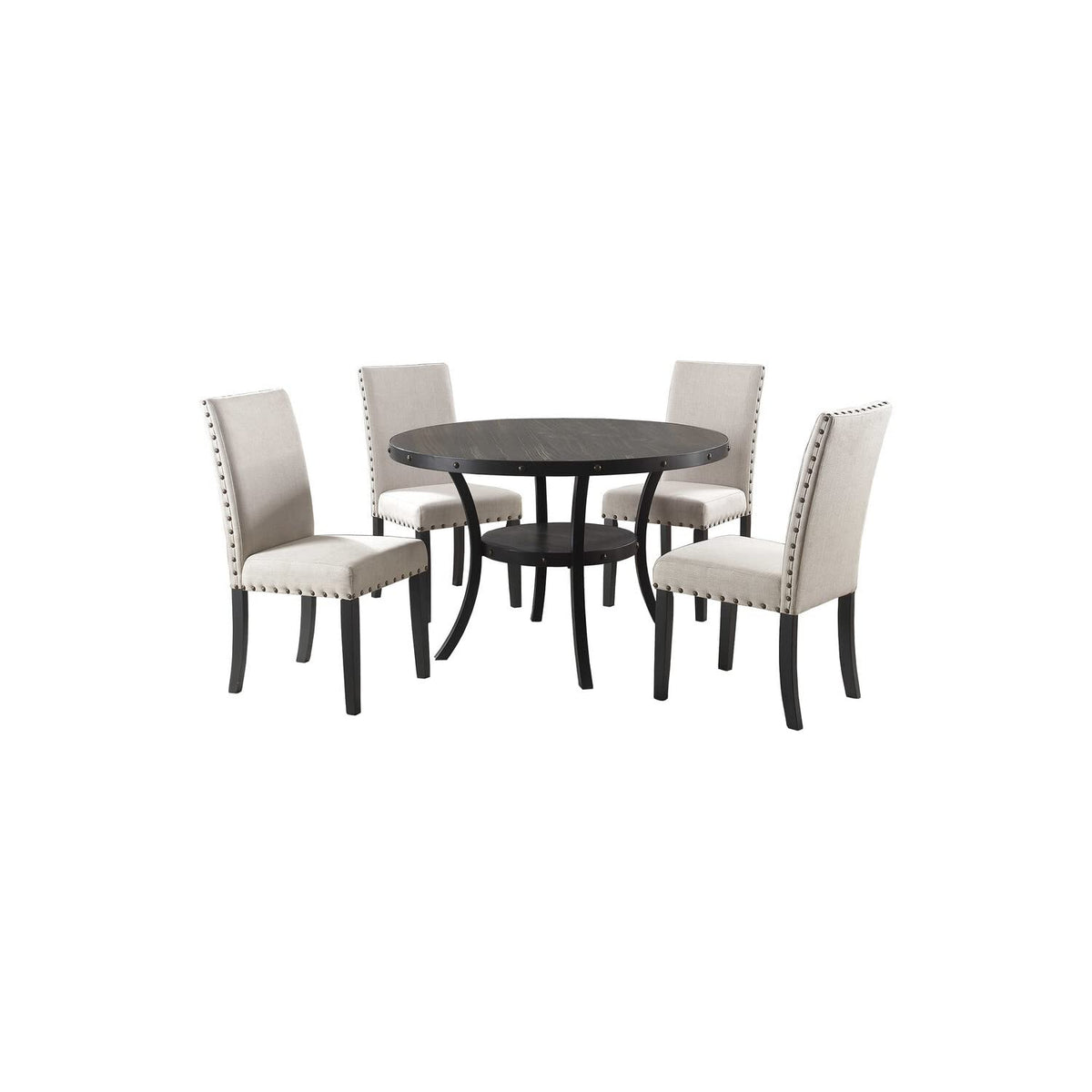 Darlington Round 5 Piece Counter Height Dining Set in Black