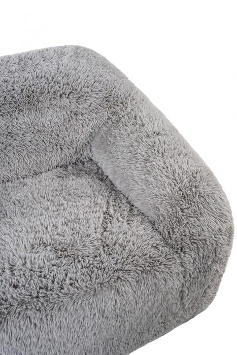 Vander Boneless Barrel Accent Chair in Fog Gray Faux Fur – view 7