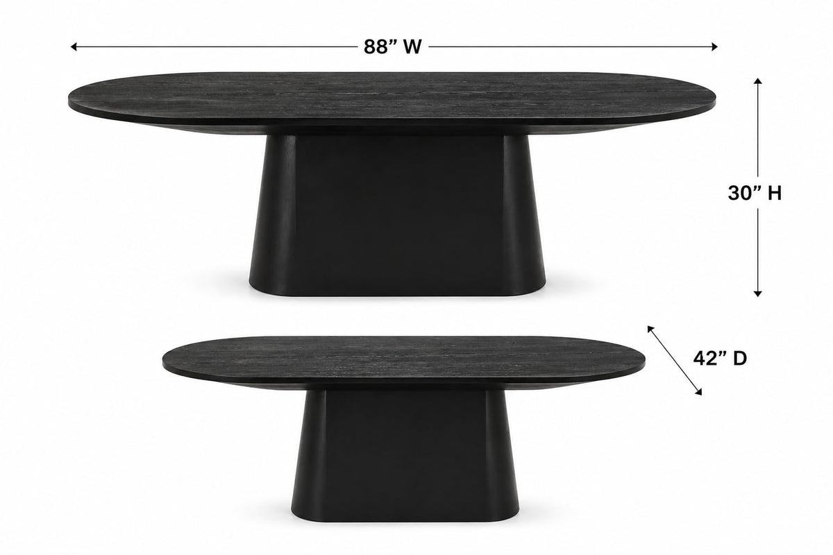 Terra oval dining table detail