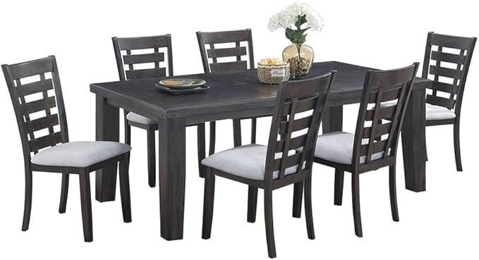 Bailey 7-Piece Dining Room Set - Traditional 78-Inch Table and 6 Chairs in Espresso