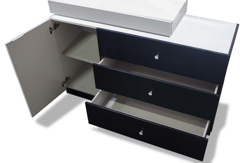 Berlin 5-Piece Modern Bedroom Set with Bed, Queen, 54" 4-Drawer Dresser with Left-Side Cabinet & 2… - room setting