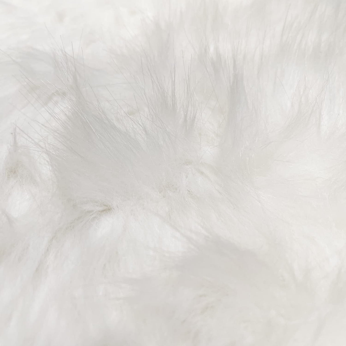 Fur Bench in White - detail view