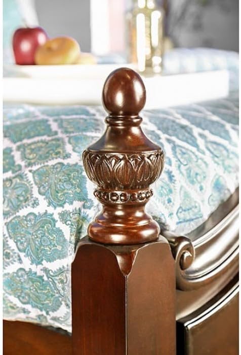 Mandura Traditional Cherry Wood Queen Bedroom Set - English Style & Solid Wood Construction