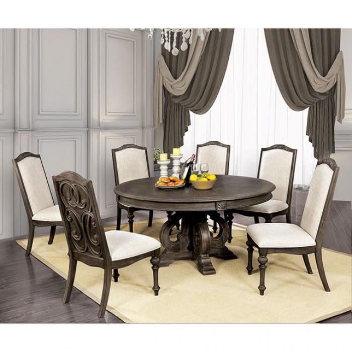 Arcadia Rustic Dining Collection with Intricate Wood Inlay – view 2