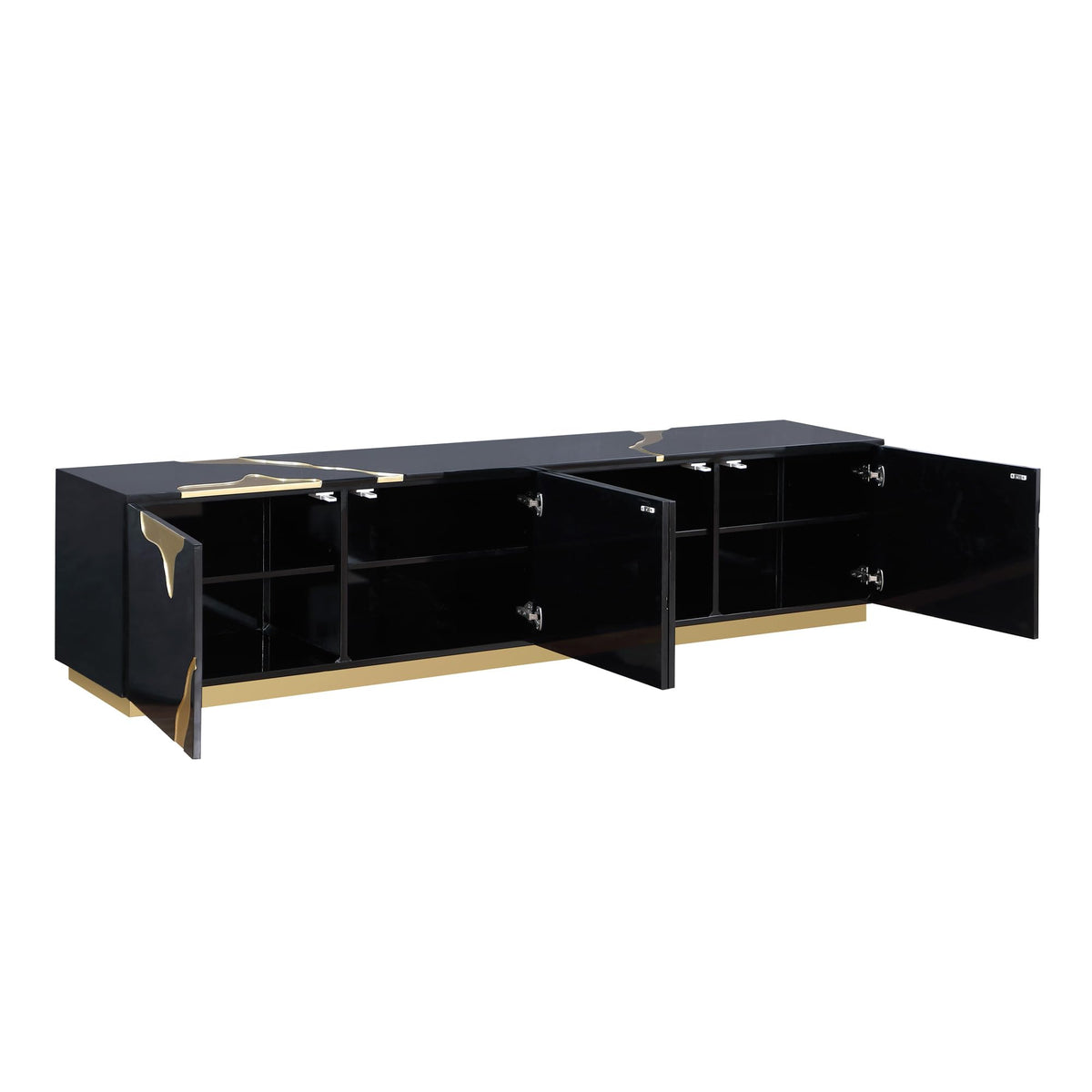 Taylor 87" High Gloss Lacquer TV Stand - angle view