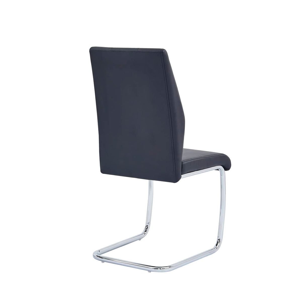 Upholstered Contemporary Faux Leather Side Chairs Black - detail view