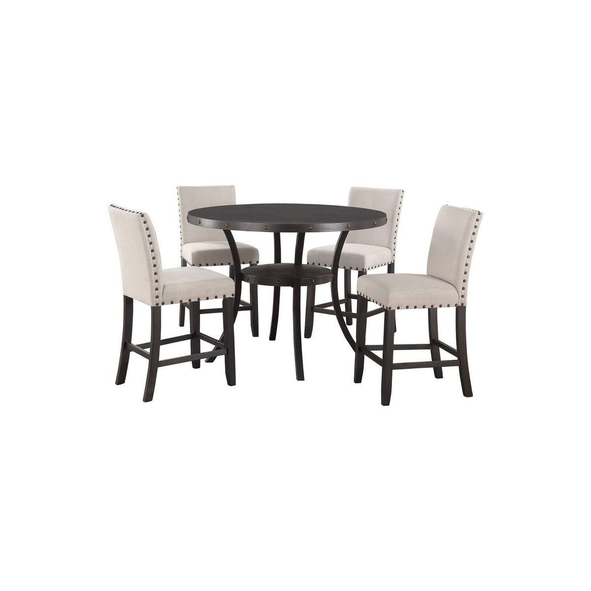 Darlington Round 5 Piece Dining Set in Black
