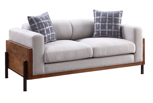 Pelton Living Room Collection - Shelter Back Loveseat & Chair with Reclaimed Wood Panels & Walnut Tones