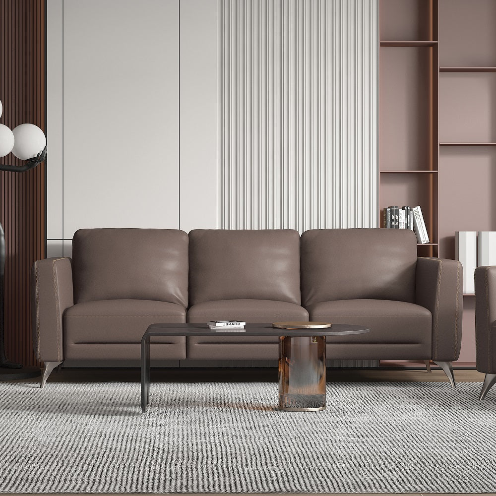 Malaga Italian Top Grain Leather Sofa, Loveseat & Chair