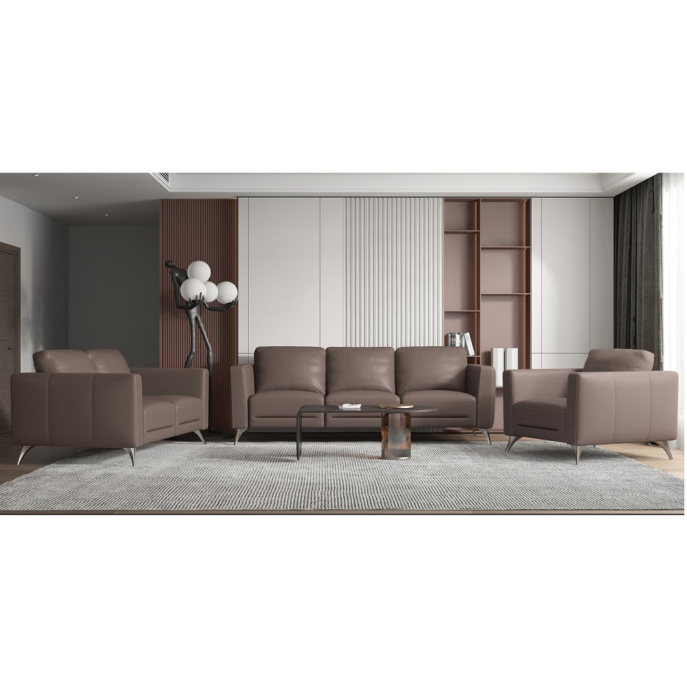 Malaga Italian Top Grain Leather Sofa, Loveseat & Chair
