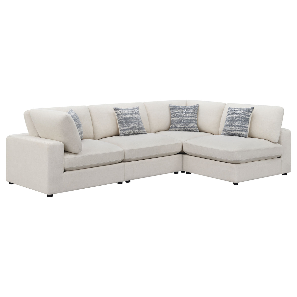 Serene Modular Sectional Sofa - Linen-Blend Beige with Feather-Blend Cushions, 4 to 6-Piece Layouts – view 8