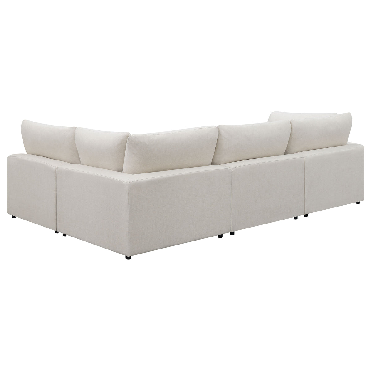 Serene Modular Sectional Sofa - Linen-Blend Beige with Feather-Blend Cushions, 4 to 6-Piece Layouts – view 10