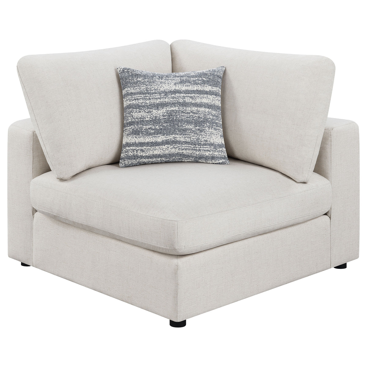 Serene Modular Sectional Sofa - Linen-Blend Beige with Feather-Blend Cushions, 4 to 6-Piece Layouts – view 14