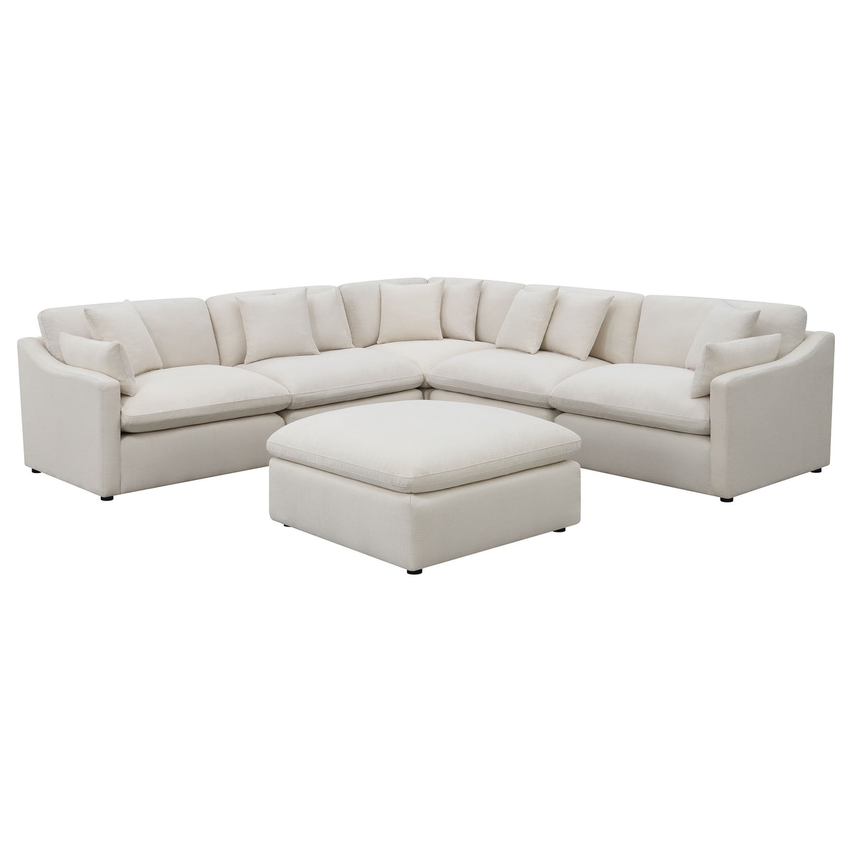Hobson Modular Sectional Sofa - Ivory Performance Fabric with Reversible Cushions, 4 to 6 Pieces – view 8