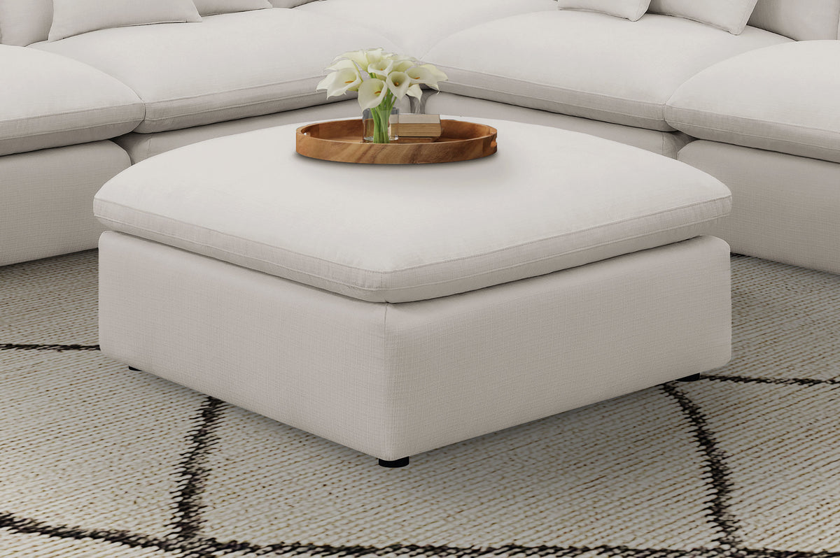 Hobson Modular Sectional Sofa - Ivory Performance Fabric with Reversible Cushions, 4 to 6 Pieces - lifestyle